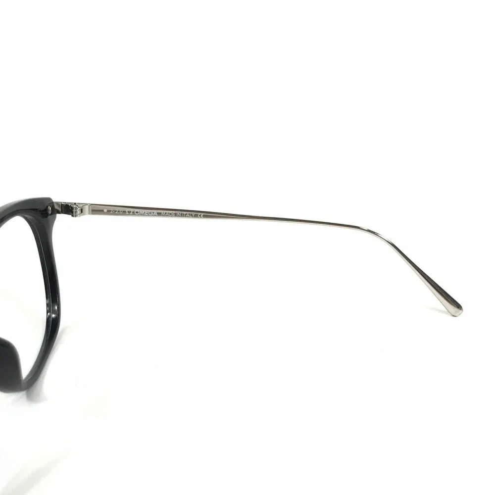 Omega Eyeglasses Frames OM 5013 001 Black Silver Square Horn Rim 53-18-145 - Picture 8 of 12